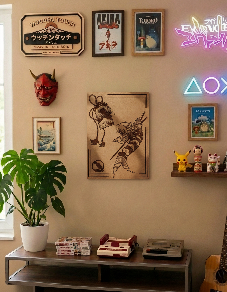 Sushi — Tableau en bois décoration japonaise